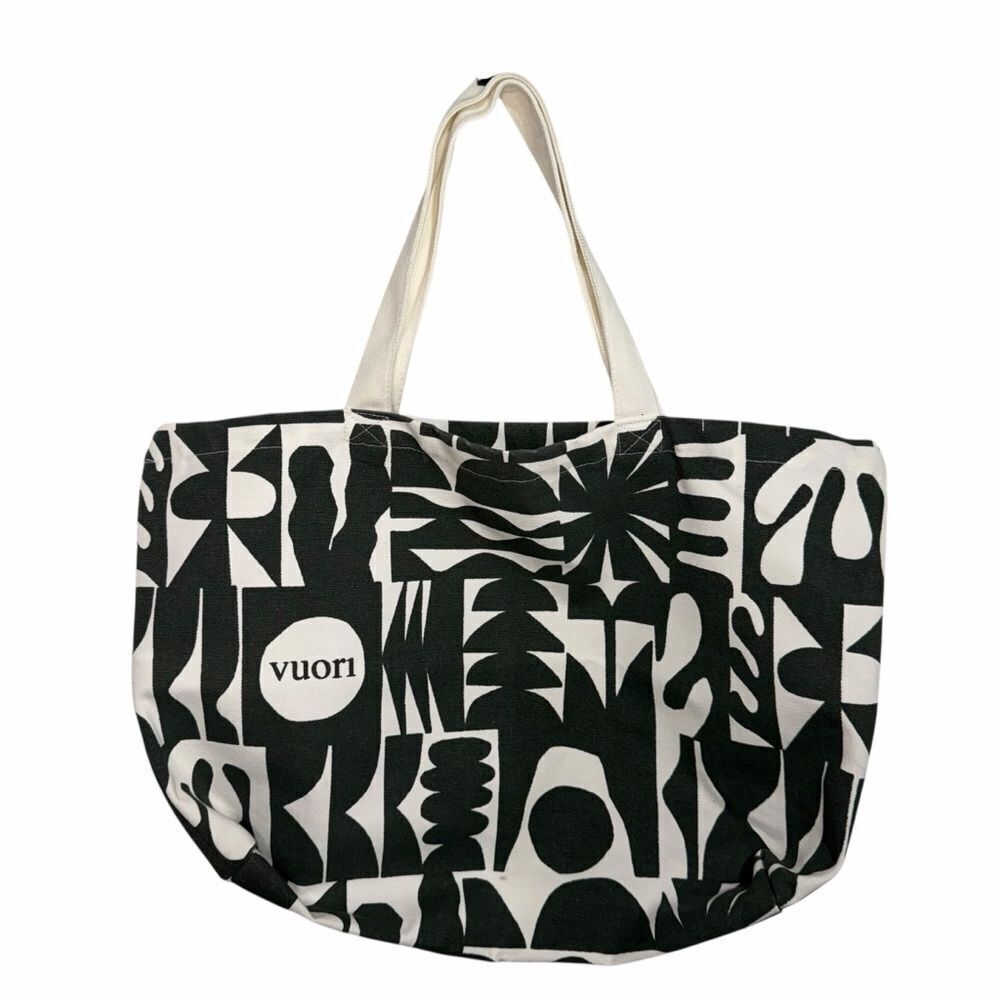 Vuori Limited-Edition Abstract Canvas Tote Bag Black and White Cody Hudson